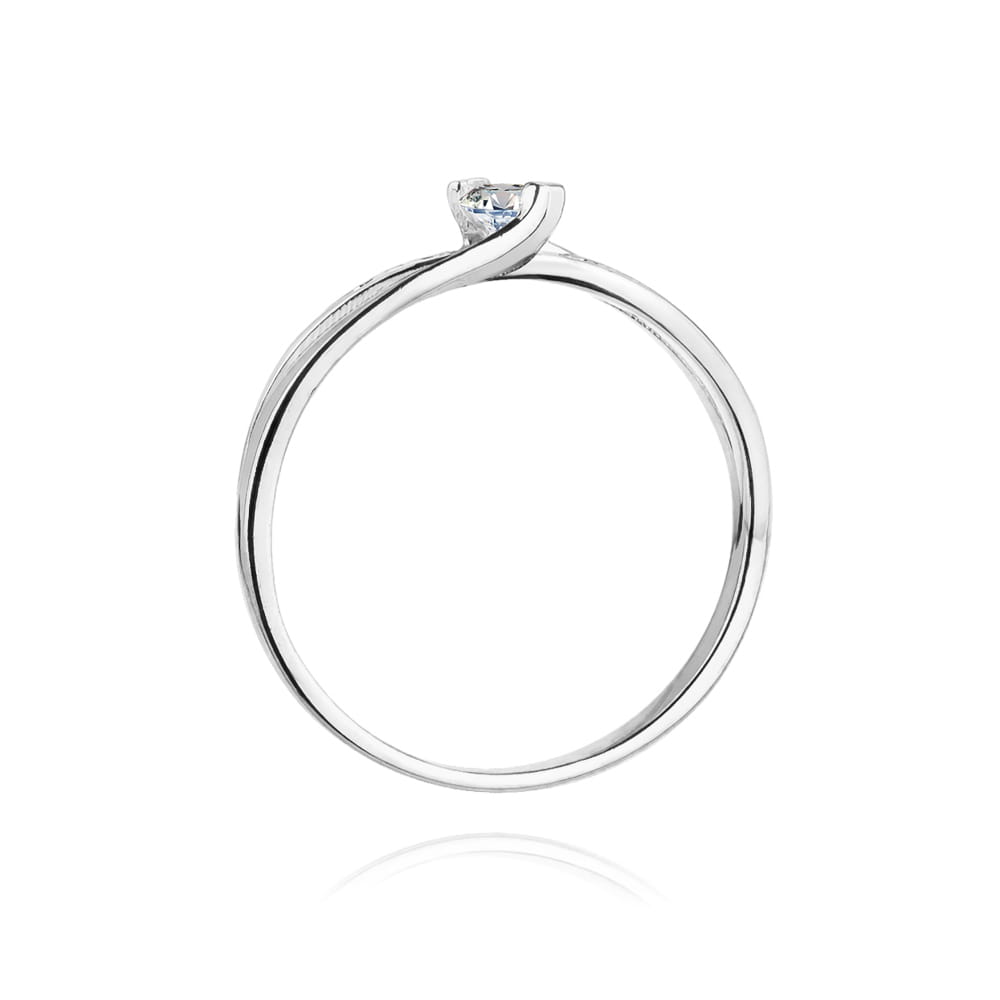 Pierścionek Diament 0,10ct białe złoto 3 Pierścionek Diament 0,10ct białe złoto - obrazek 3