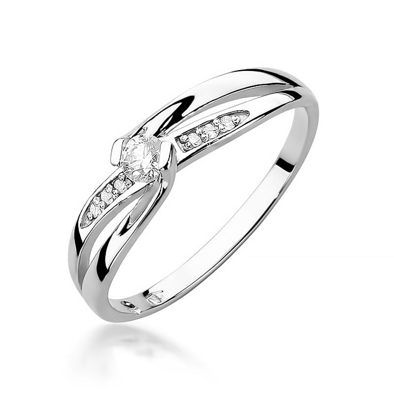 Pierścionek Diament 0,10ct białe złoto 1 Pierścionek W415 Diament 0