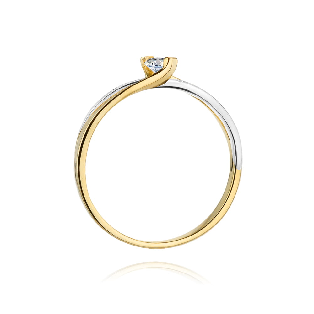 Pierścionek Diament 0,10ct żółte złoto 3 Pierścionek Diament 0,10ct żółte złoto - obrazek 3