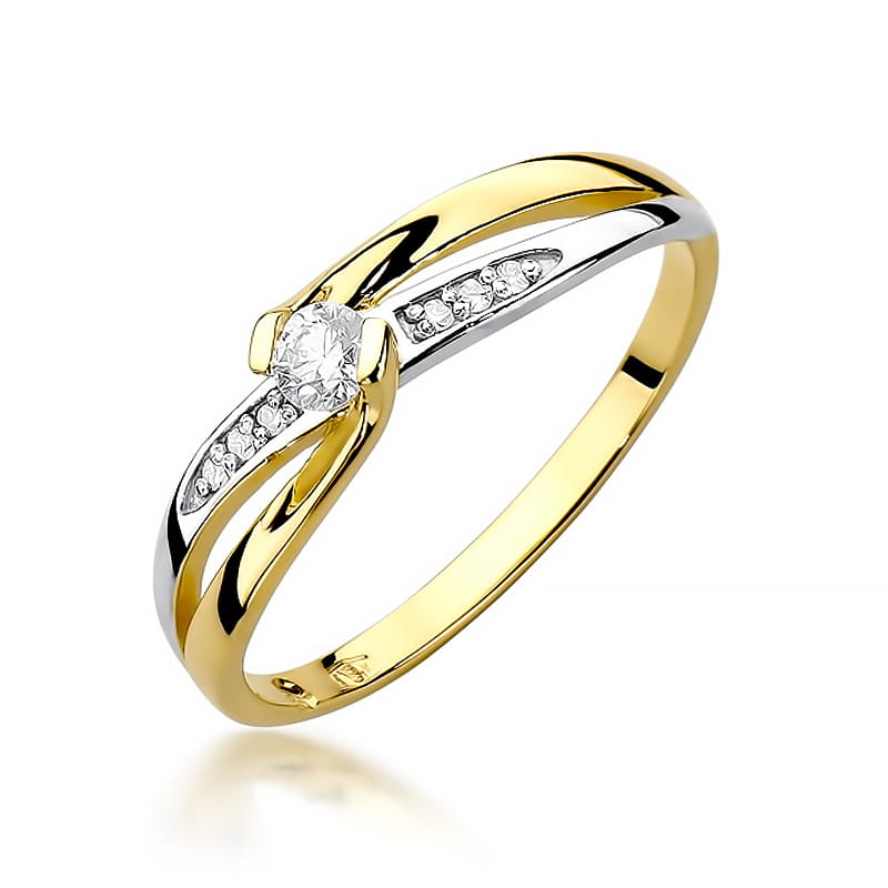 Pierścionek Diament 0,10ct żółte złoto 1 Pierścionek W415 Diament 0