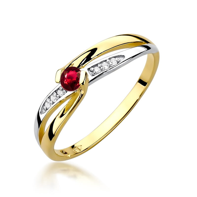 Pierścionek Rubin 0,15ct żółte złoto 1 Pierścionek W415 Rubin 0