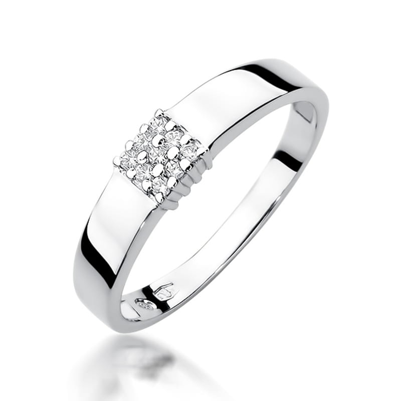Pierścionek z diamentami białe złoto 1 Pierścionek W417 z diamentami białe złoto Jubiler Kraków BigDIAMOND