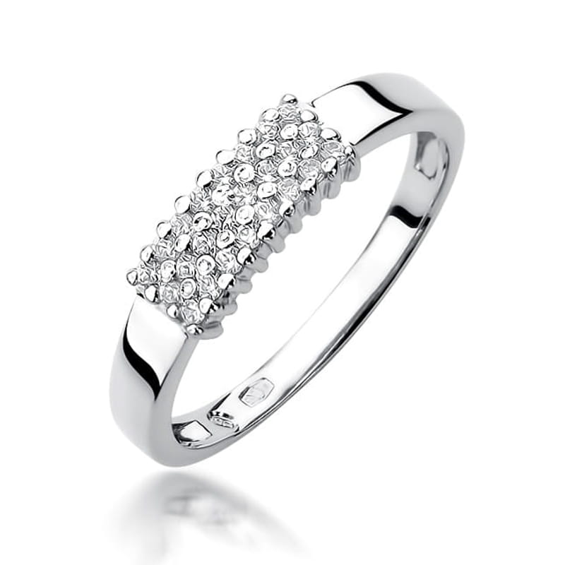 Pierścionek z diamentami białe złoto 1 Pierścionek W418 z diamentami białe złoto Jubiler Kraków BigDIAMOND