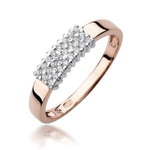 Pierścionek W418 z diamentami różowe złoto Jubiler Kraków BigDIAMOND