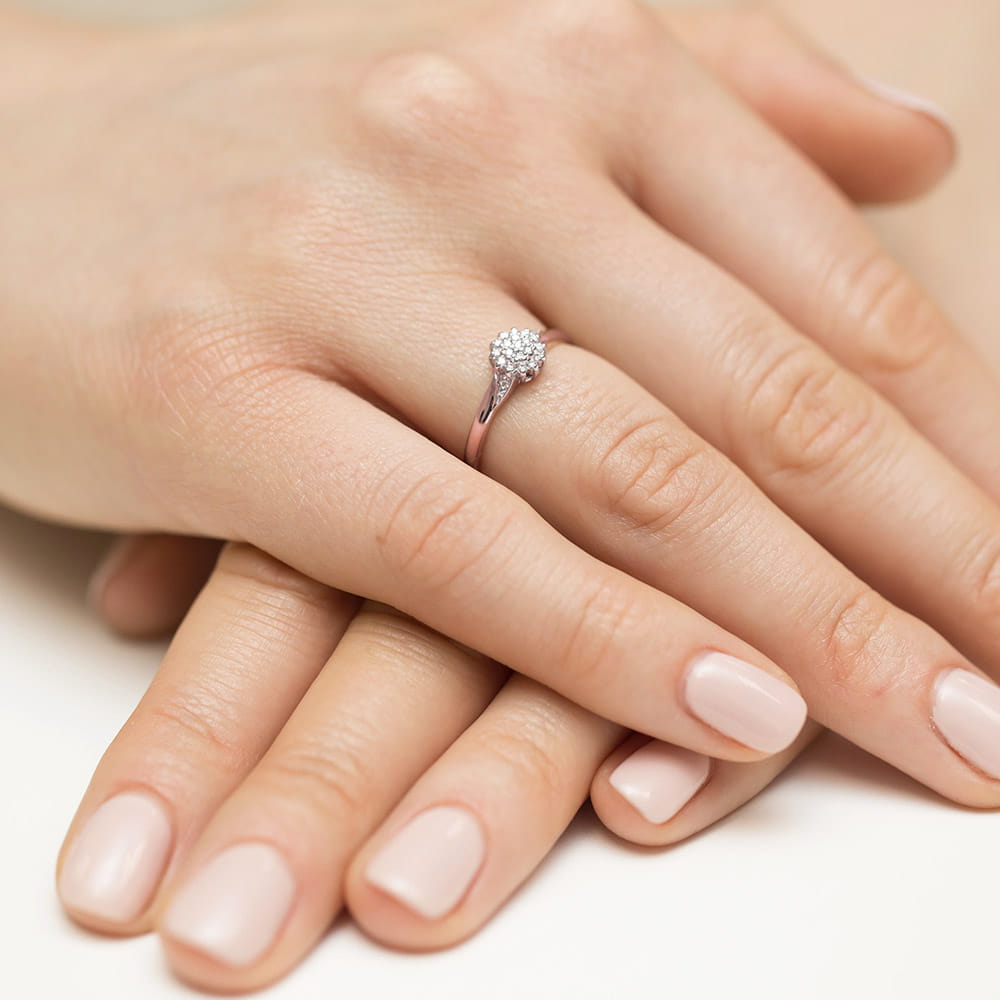Pierścionek z diamentami różowe złoto 4 Pierścionek z diamentami różowe złoto - obrazek 4