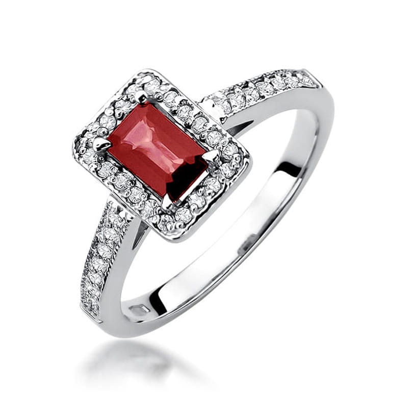 Pierścionek Rubin 0,80ct białe złoto 1 Pierścionek W422 Rubin 0