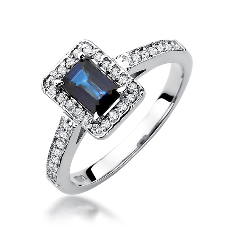 Pierścionek Szafir 0,60ct białe złoto 1 Pierścionek W422 Szafir 0
