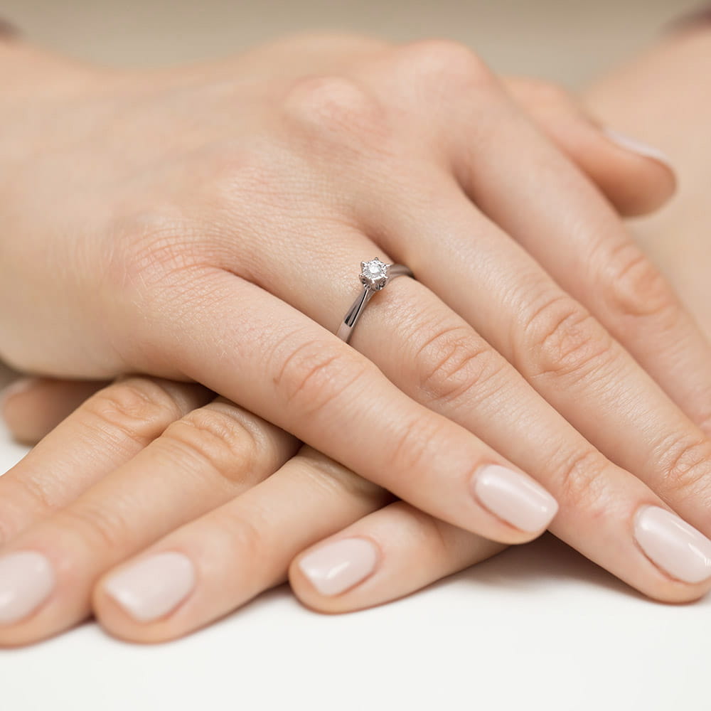 Pierścionek Diament 0,05ct białe złoto 4 Pierścionek Diament 0,05ct białe złoto - obrazek 4