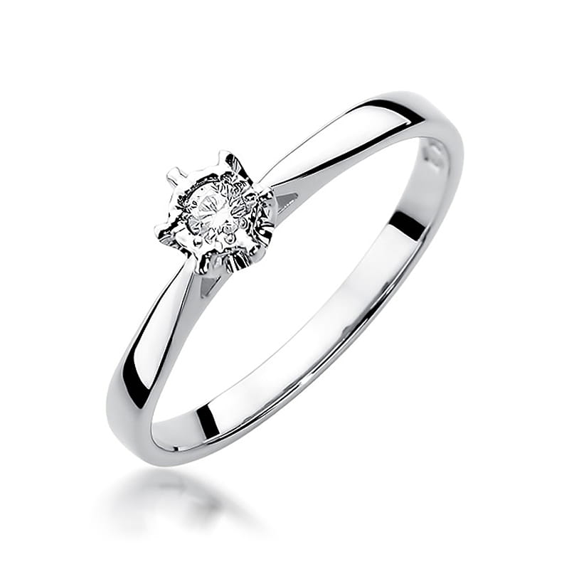 Pierścionek Diament 0,05ct białe złoto 1 Pierścionek W426 Diament 0