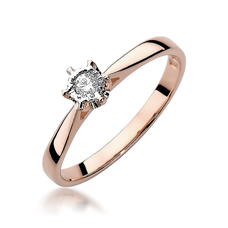 Pierścionek Diament 0,05ct różowe złoto 1 Pierścionek W426 Diament 0