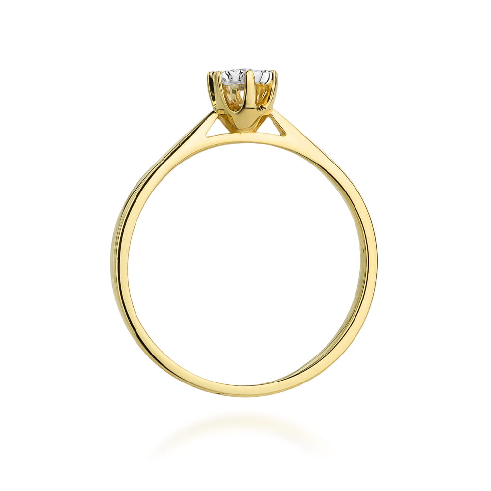 Pierścionek Diament 0,05ct żółte złoto 3 Pierścionek Diament 0,05ct żółte złoto - obrazek 3
