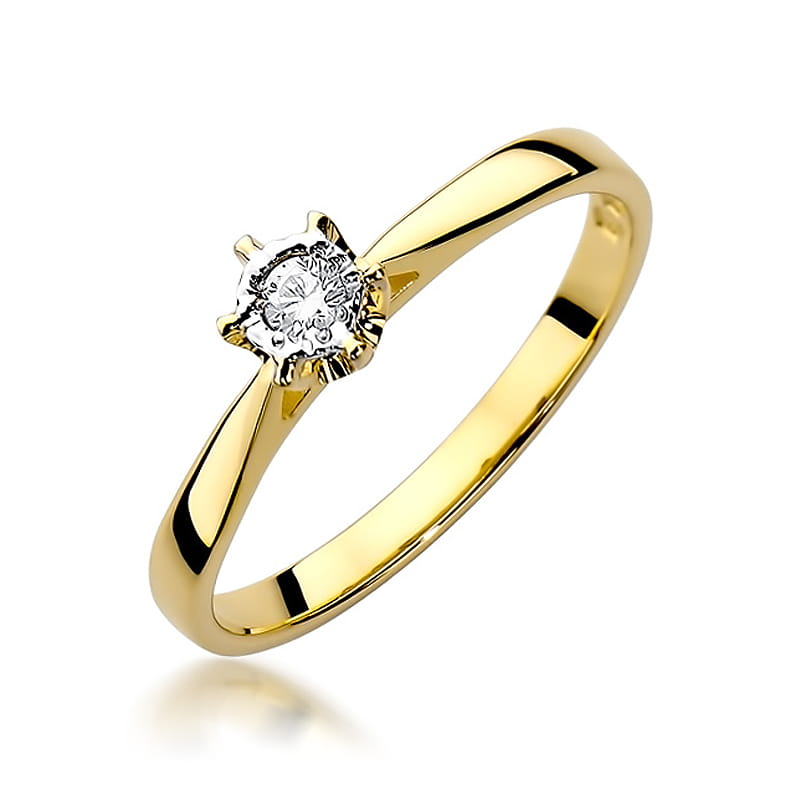 Pierścionek Diament 0,05ct żółte złoto 1 Pierścionek W426 Diament 0