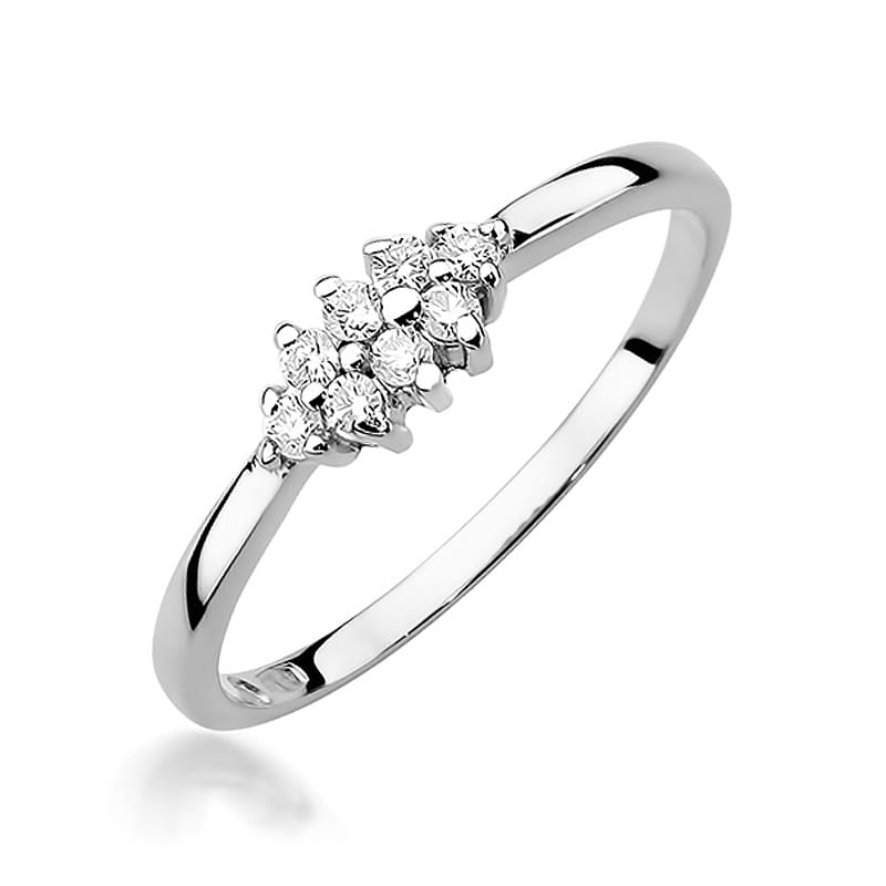 Pierścionek z diamentami białe złoto 1 Pierścionek W427 z diamentami białe złoto Jubiler Kraków BigDIAMOND