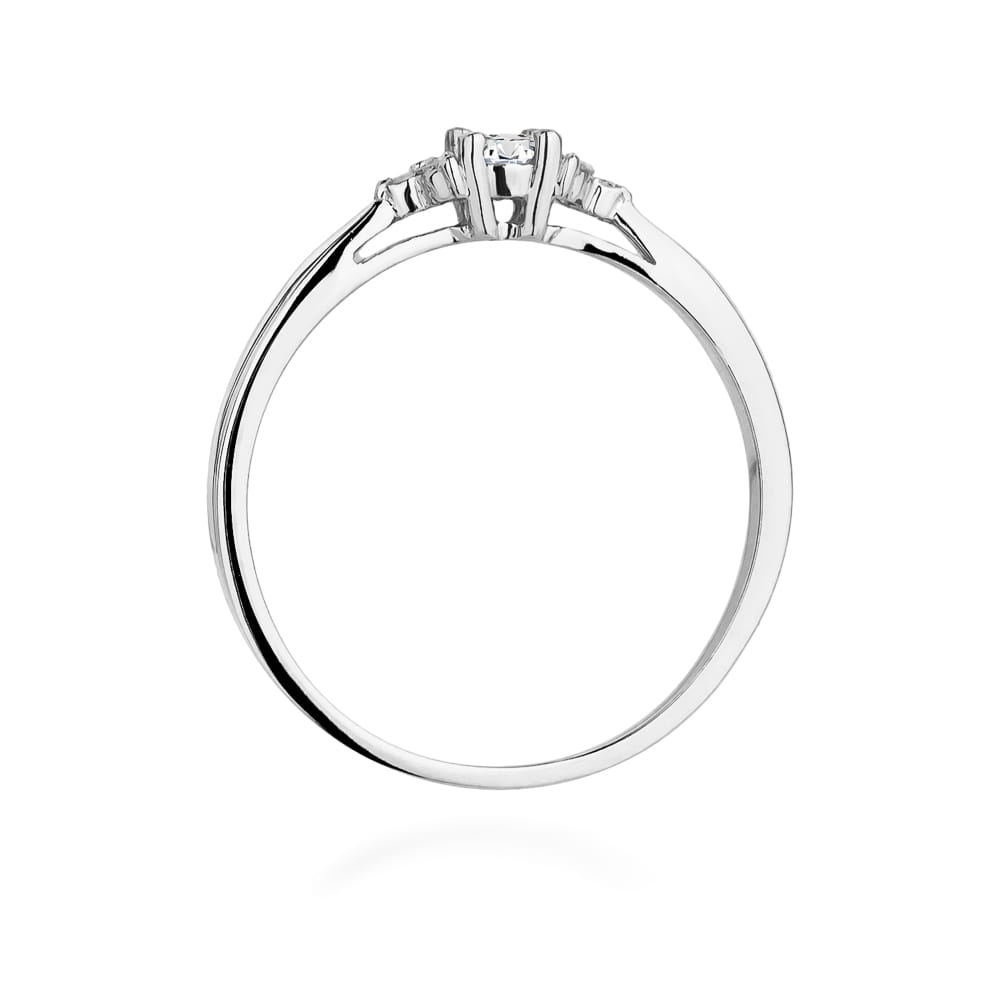 Pierścionek Diament 0,10ct białe złoto 3 Pierścionek Diament 0,10ct białe złoto - obrazek 3