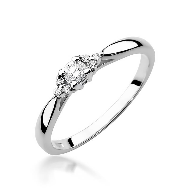 Pierścionek Diament 0,10ct białe złoto 1 Pierścionek W428 Diament 0