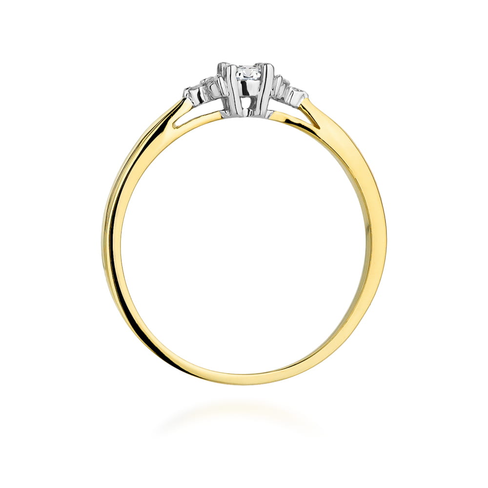 Pierścionek Diament 0,10ct żółte złoto 3 Pierścionek Diament 0,10ct żółte złoto - obrazek 3