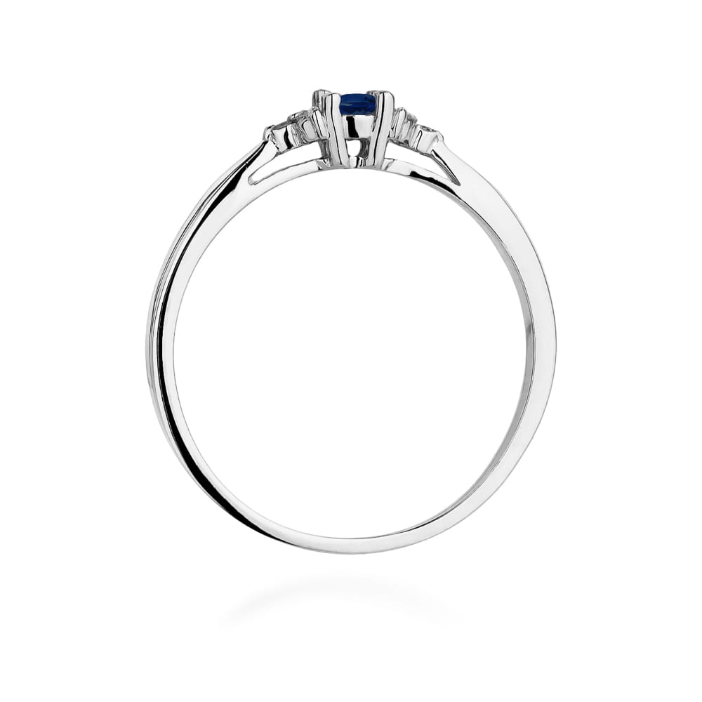 Pierścionek Szafir 0,15ct białe złoto 3 Pierścionek Szafir 0,15ct białe złoto - obrazek 3