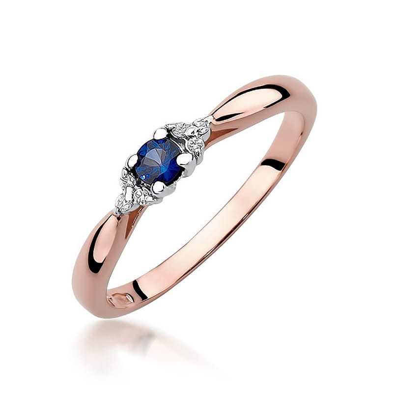 Pierścionek Szafir 0,15ct różowe złoto 1 Pierścionek W428 Szafir 0