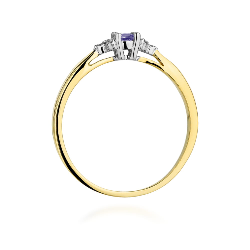 Pierścionek Tanzanit 0,15ct żółte złoto 3 Pierścionek Tanzanit 0,15ct żółte złoto - obrazek 3