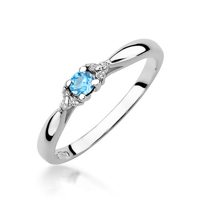 Pierścionek Topaz 0,15ct białe złoto 1 Pierścionek W428 Topaz 0