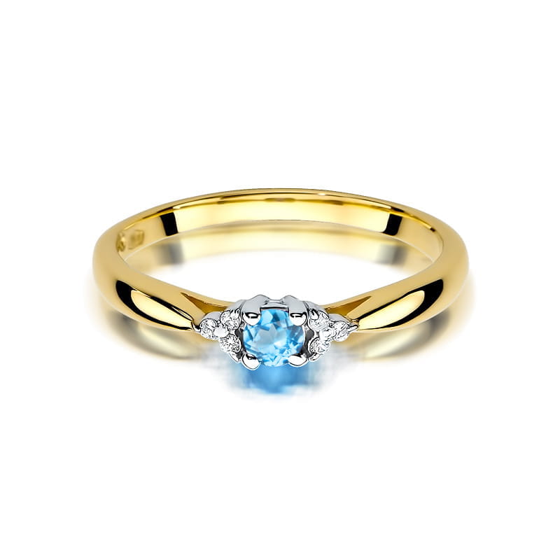 Pierścionek Topaz 0,15ct żółte złoto 2 15ct żółte złoto Jubiler Kraków BigDIAMOND
