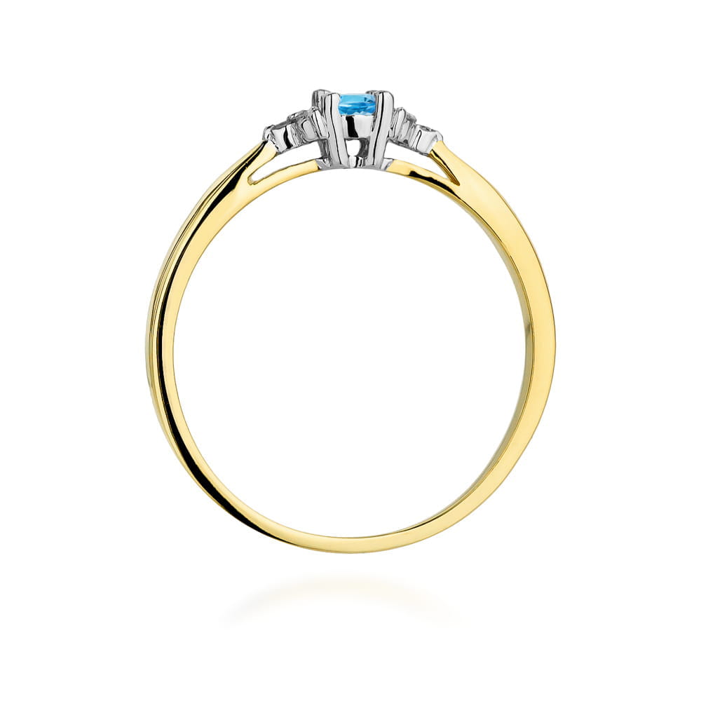 Pierścionek Topaz 0,15ct żółte złoto 3 Pierścionek Topaz 0,15ct żółte złoto - obrazek 3