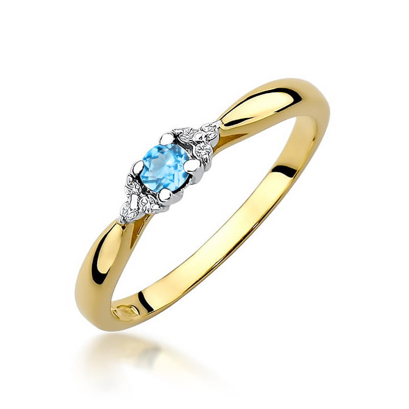 Pierścionek Topaz 0,15ct żółte złoto 1 Pierścionek W428 Topaz 0