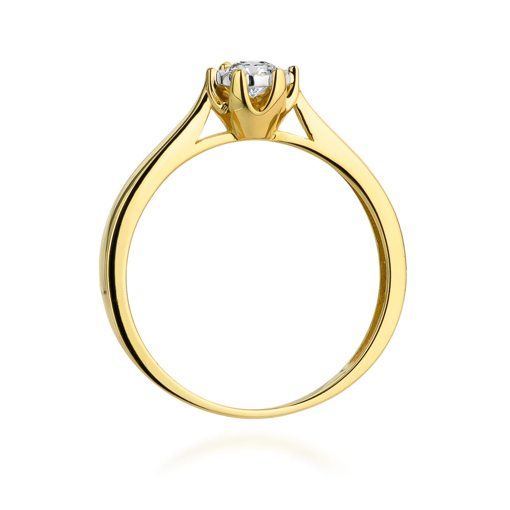 Pierścionek Diament 0,20ct żółte złoto 3 Pierścionek Diament 0,20ct żółte złoto - obrazek 3