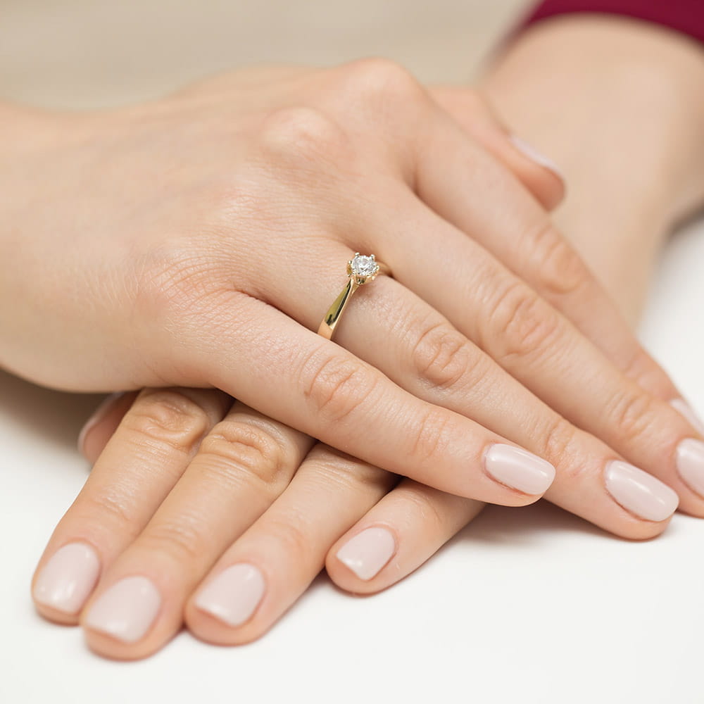 Pierścionek Diament 0,20ct żółte złoto 4 Pierścionek Diament 0,20ct żółte złoto - obrazek 4