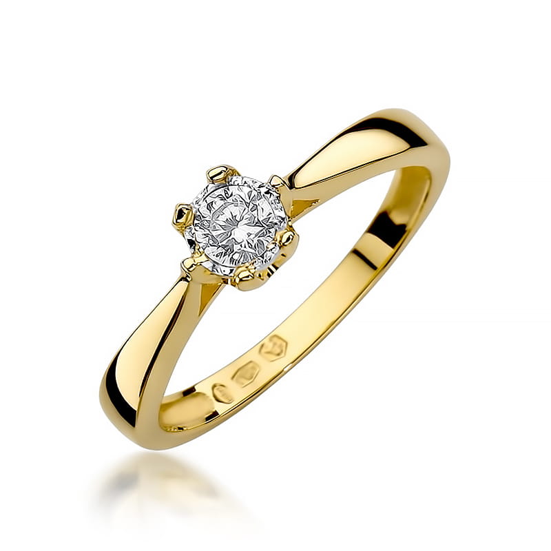 Pierścionek Diament 0,20ct żółte złoto 1 Pierścionek W429 Diament 0