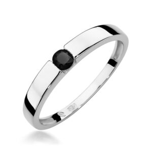 Pierścionek W432 Czarny Diament 0
