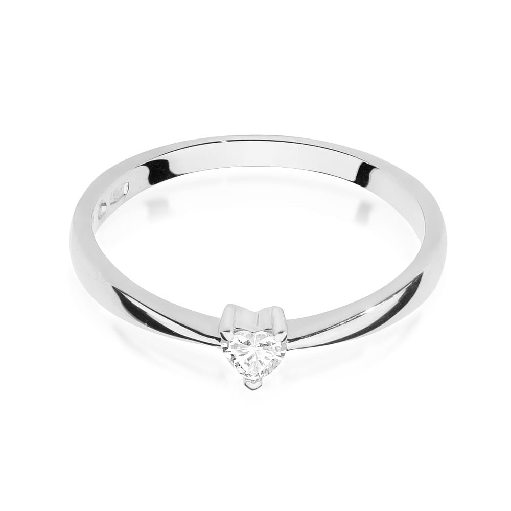 Pierścionek Diament 0,10ct białe złoto 2 10ct białe złoto Jubiler Kraków BigDIAMOND