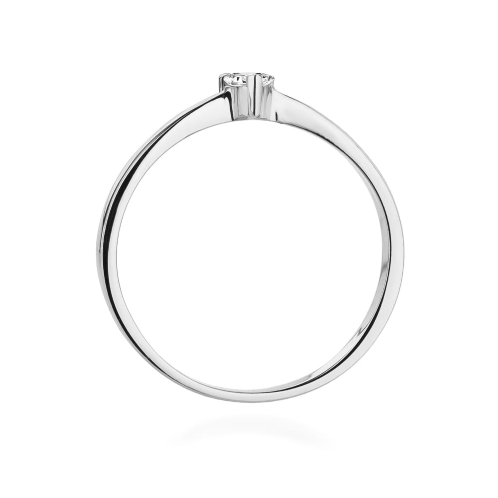 Pierścionek Diament 0,10ct białe złoto 3 Pierścionek Diament 0,10ct białe złoto - obrazek 3