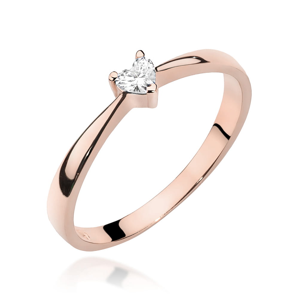 Pierścionek Diament 0,10ct różowe złoto 1 Pierścionek W433 Diament 0