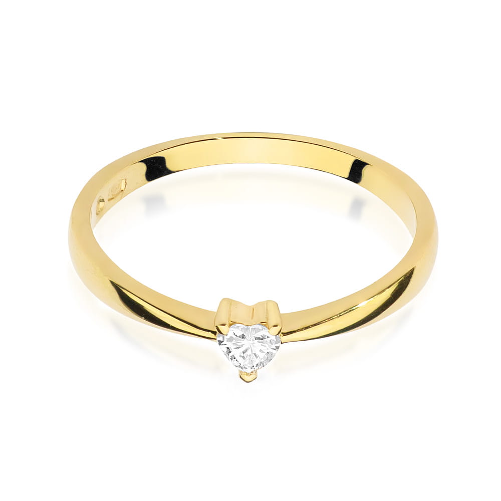 Pierścionek Diament 0,10ct żółte złoto 2 10ct żółte złoto Jubiler Kraków BigDIAMOND