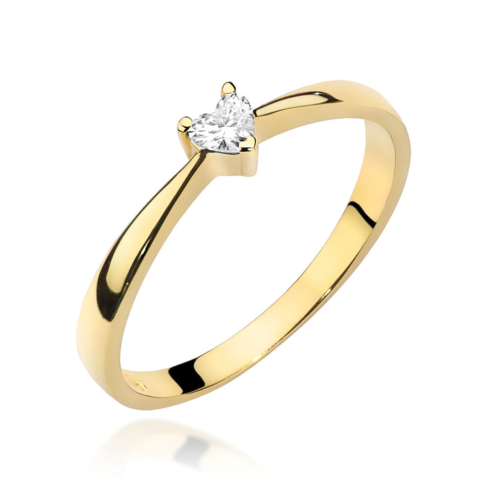 Pierścionek Diament 0,10ct żółte złoto 1 Pierścionek W433 Diament 0