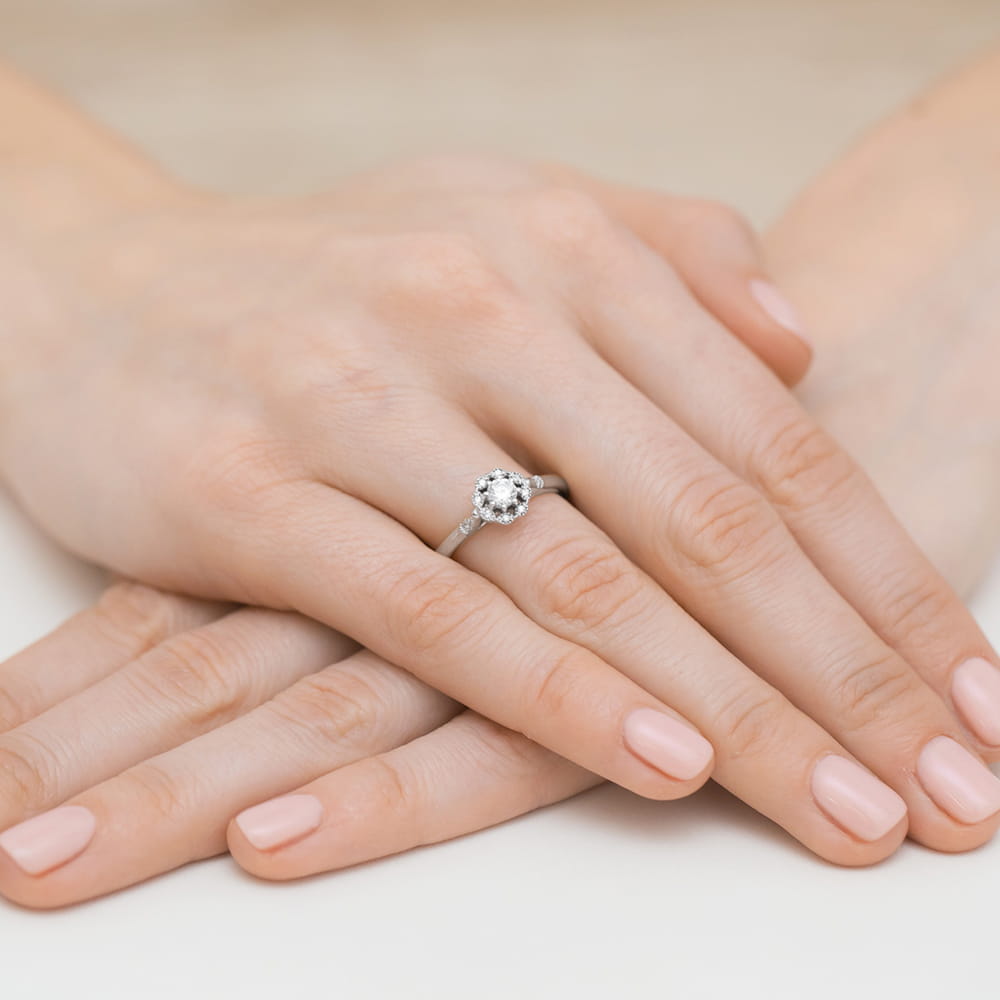 Pierścionek Diament 0,23ct białe złoto 4 Pierścionek Diament 0,23ct białe złoto - obrazek 4