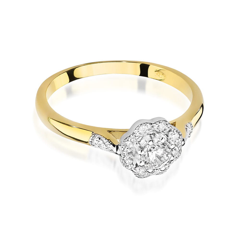 Pierścionek Diament 0,23ct żółte złoto 2 23ct żółte złoto Jubiler Kraków BigDIAMOND