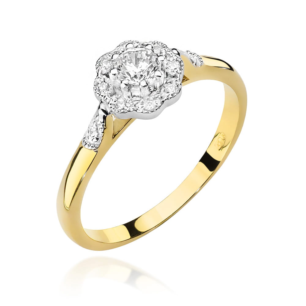Pierścionek Diament 0,23ct żółte złoto 1 Pierścionek W434 Diament 0