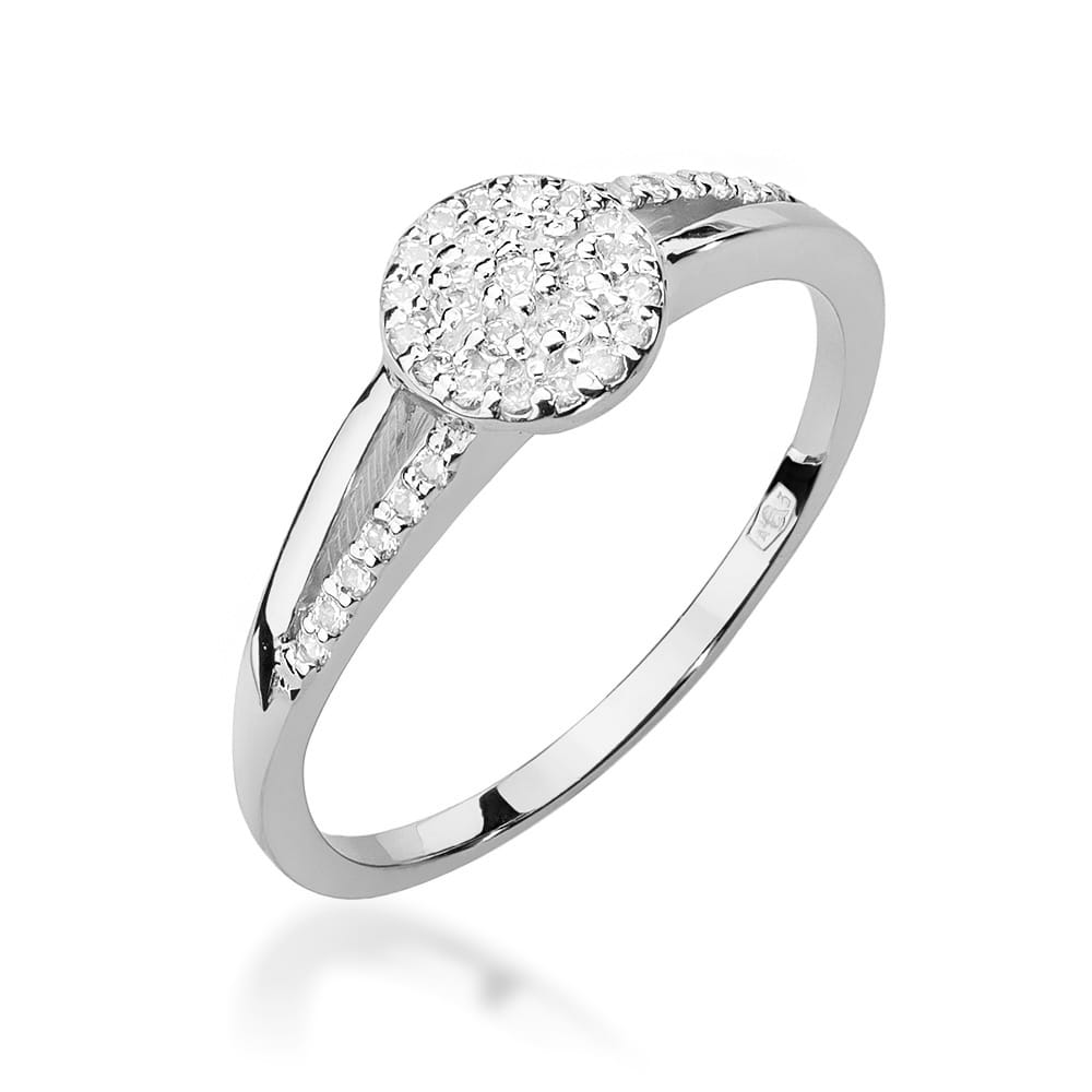 Pierścionek z diamentami białe złoto 1 Pierścionek W437 z diamentami białe złoto Jubiler Kraków BigDIAMOND