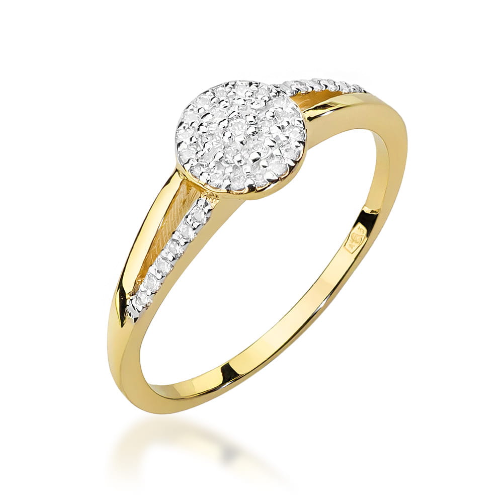Pierścionek z diamentami żółte złoto 1 Pierścionek W437 z diamentami żółte złoto Jubiler Kraków BigDIAMOND
