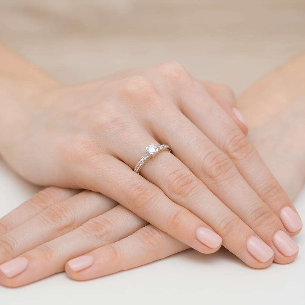 Pierścionek Diament 0,30ct żółte złoto 4 Pierścionek Diament 0,30ct żółte złoto - obrazek 4