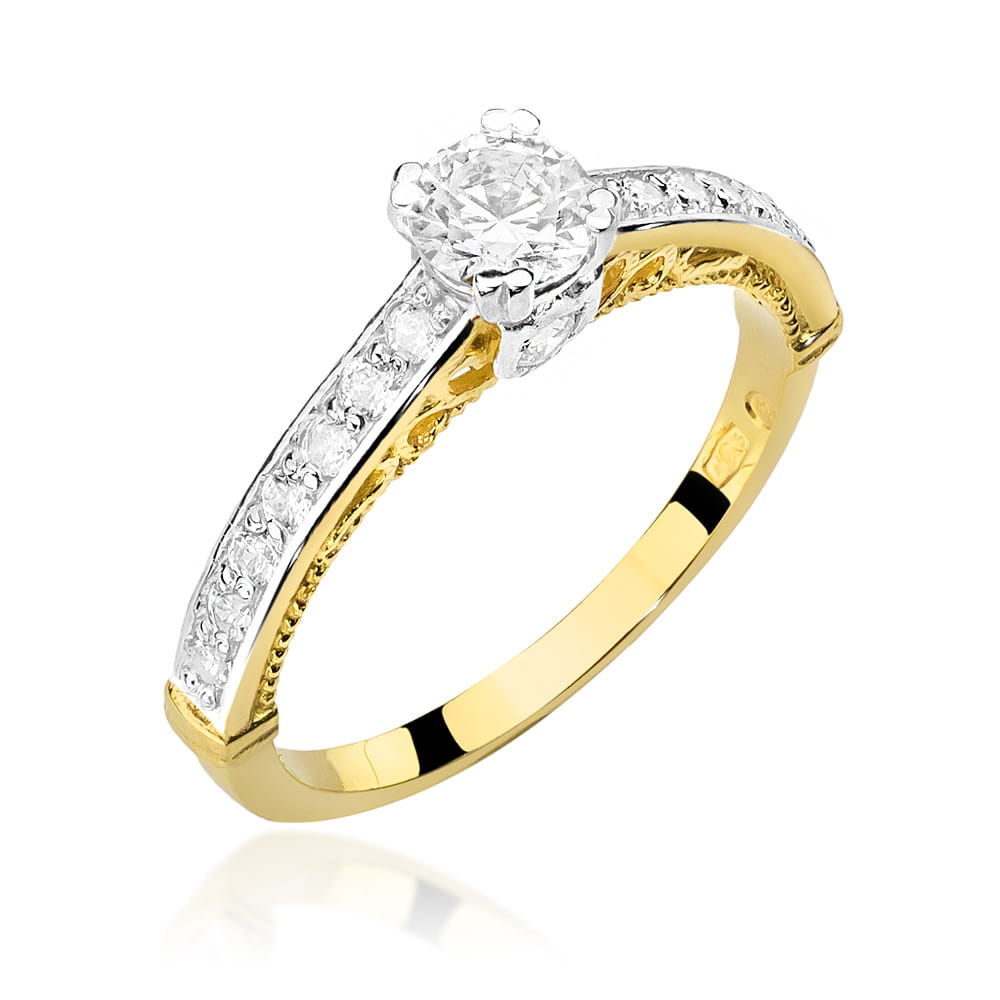 Pierścionek Diament 0,30ct żółte złoto 1 Pierścionek W439 Diament 0