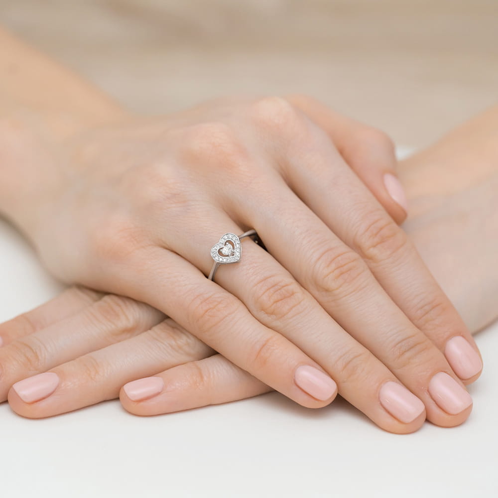 Pierścionek Diament 0,10ct białe złoto 4 Pierścionek Diament 0,10ct białe złoto - obrazek 4