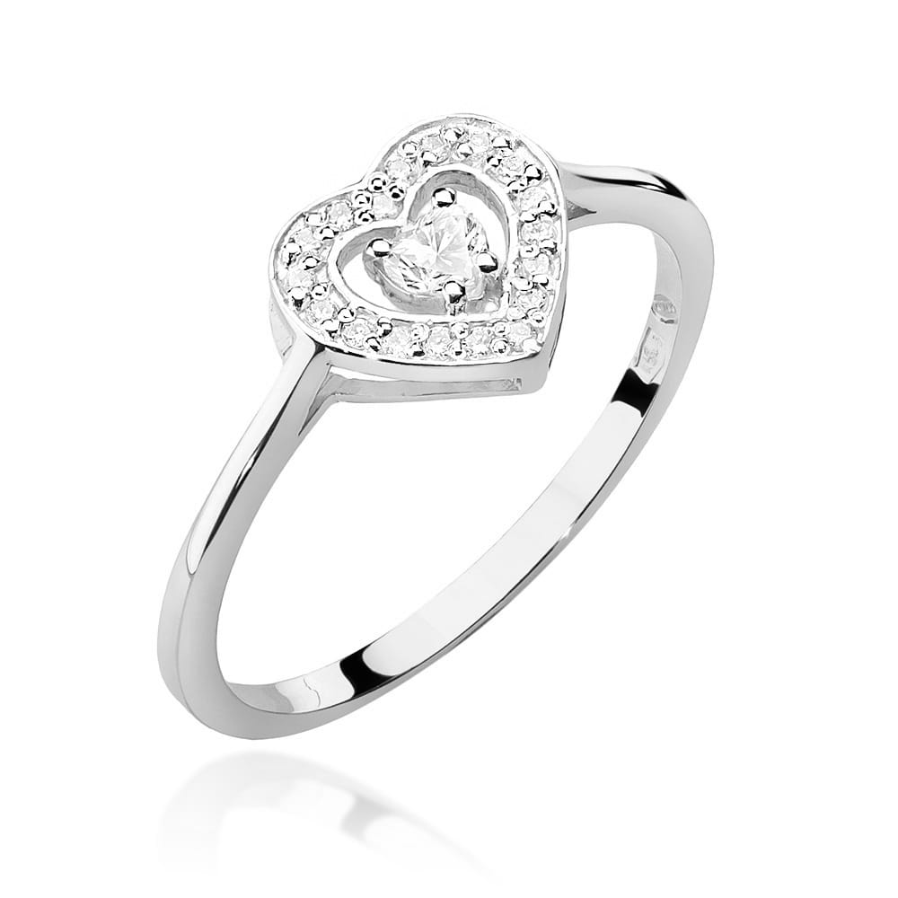 Pierścionek Diament 0,10ct białe złoto 1 Pierścionek W442 Diament 0
