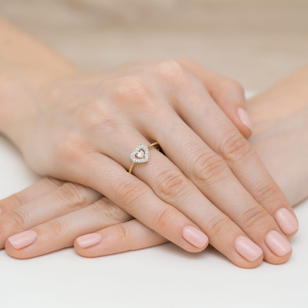 Pierścionek Diament 0,10ct żółte złoto 4 Pierścionek Diament 0,10ct żółte złoto - obrazek 4