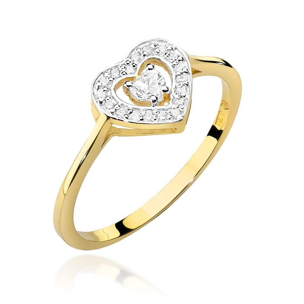 Pierścionek Diament 0,10ct żółte złoto 1 Pierścionek W442 Diament 0