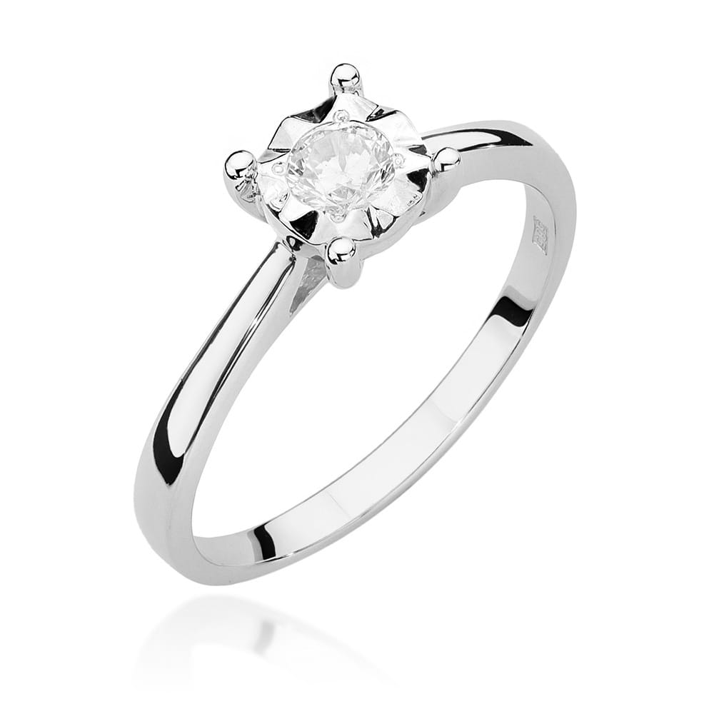Pierścionek Diament 0,20ct białe złoto 1 Pierścionek W447 Diament 0