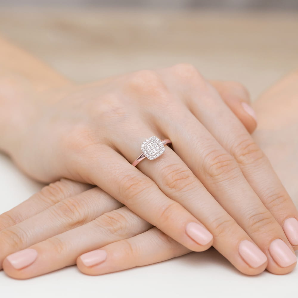 Pierścionek z diamentami różowe złoto 4 Pierścionek z diamentami różowe złoto - obrazek 4