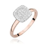 Pierścionek W448 z diamentami różowe złoto Jubiler Kraków BigDIAMOND